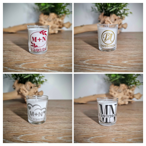 Bougie en sac organza blanc